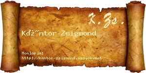 Kántor Zsigmond névjegykártya