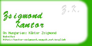 zsigmond kantor business card